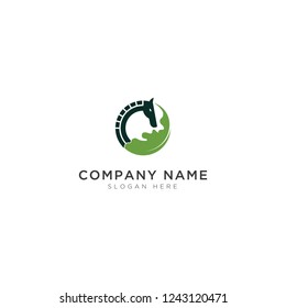 Horse and leaf abstract Logo Template Design Vector, Emblem, Design Concept, Creative Symbol, Icon