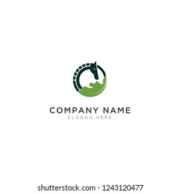 Horse and leaf abstract Logo Template Design Vector, Emblem, Design Concept, Creative Symbol, Icon