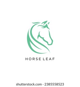 icono de diseño del logotipo de la hoja de caballo, ilustración vectorial.