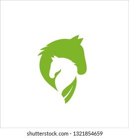 horse leaf  logo - vector