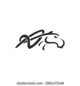 Horse Letter A  Illustration Template Icon emblem Isolated