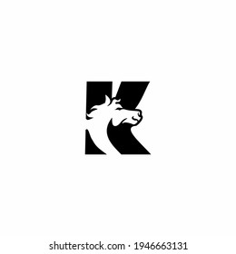 Horse and letter K Logo Template Vector icon illustration design