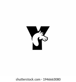 Horse and letter Y Logo Template Vector icon illustration design