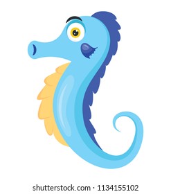 
A horse like marine fish also called sea monster , sea horse 
