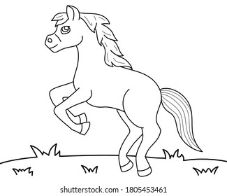 Horse Line Art Cartoon Design Stock Vector (Royalty Free) 1805453461 ...