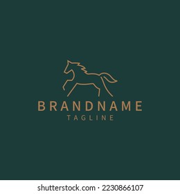 Horse line art logo icon design template