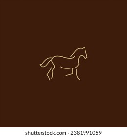 Horse line art logo icon design template