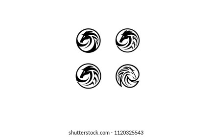 horse line art logo vector icon