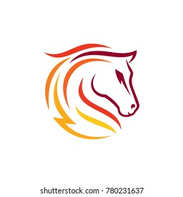 horse line art logo vector