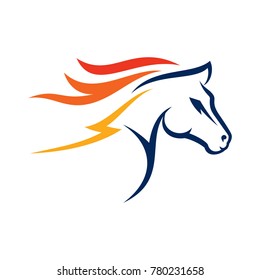 horse line art logo vector