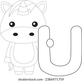 horse line art practice drawing for children