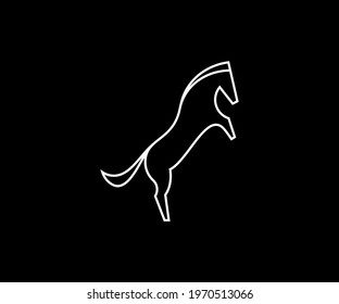 Horse line art style logo icon vector illustration