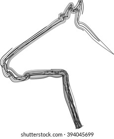 Horse line art. Vector