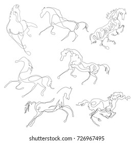horse line art vector