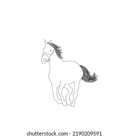 Horse line drawing stock illustration