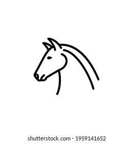 Horse Line Icon In A Simple Style. Vector sign in a simple style isolated on a white background. 64x64 pixel.
