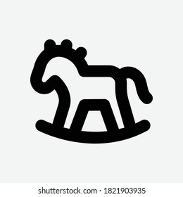 Horse Line Icon - Vector Illustration
