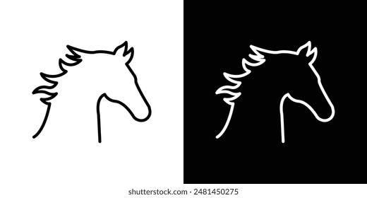 Conjunto de Ilustración vectorial de iconos de línea de caballo.