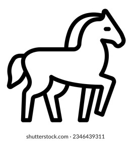 Horse line icon, worldwildlife concept, horse vector sign on white background, horse outline style mobile concept web design. Vector graphics.