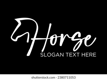  horse line idea vector logo design