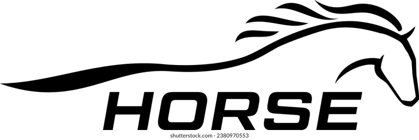  horse line idea vector logo design