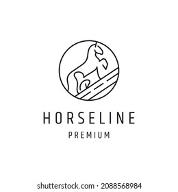 Horse Line Logo design with Line Art On White Backround 
