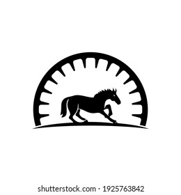 horse line logo design eps
