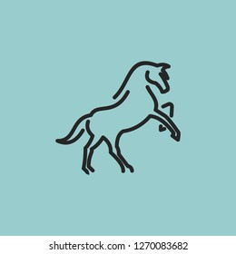 horse line logo design template 2
