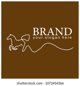 Horse line logo. Flat design.  line logo