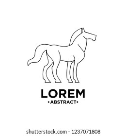 horse line logo icon designs vector