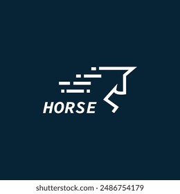 Horse line logo symbol vector 