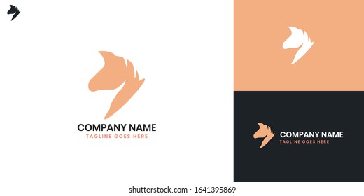 Horse Logo - All elements on this template are editable with vector software