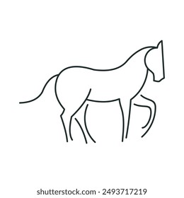 horse logo animal line art minimalist abstract vector