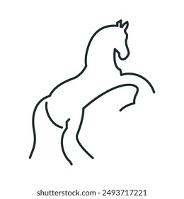horse logo animal line art minimalist abstract vector