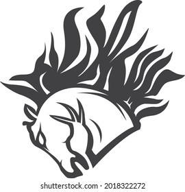 Logo des Pferdes für das Design von Vektorgrafiken