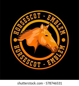 Horse logo badges black background