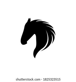 Horse logo with black color on white background