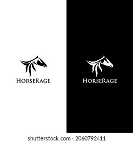 Horse Logo Black Color Silhouette Style Abstract Horse Logo Illustration