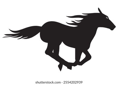 Horse logo. Black vector image of a horse. Vector or illustration horse image