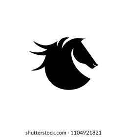 Horse logo in black and white. Catchy icon vector illustration.