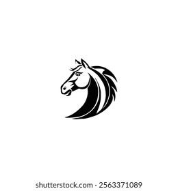 Horse logo in black and white vector form