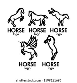 Horse Logo Bundle, use LineArt Style 