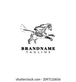 horse logo cartoon design icon template modern vector illustration