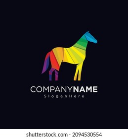 Horse logo color gradient colorful style Suitable For Company Logos Business Media Games Personal Needs And Others. stallion Wild Animal logo geometric vector template illustration