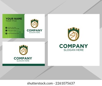 Horse logo for company with business card template