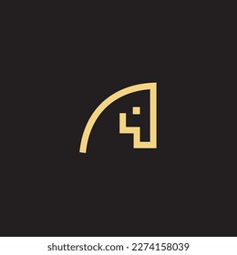 horse Logo is created with lines forming a stylized horse in gold color.