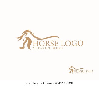 horse logo creative animal head sprint emblem design template