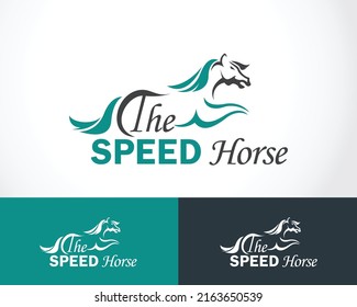 horse logo creative design concept run speed strong creative