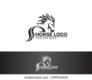 horse logo creative design template