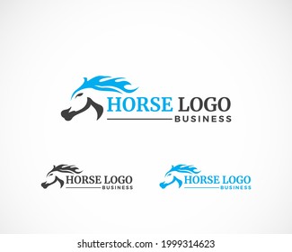 logotipo de caballo diseño creativo vector de cabeza